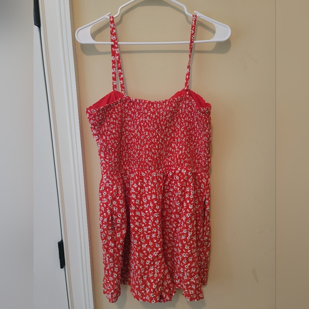 NWT Lily Rose Red White Blue Floral Halter Short Romper - Picture 2 of 9